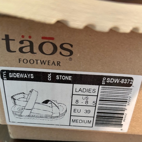 Taos Footwear Cream Sideways Sandals in stone - Picture 12 of 12